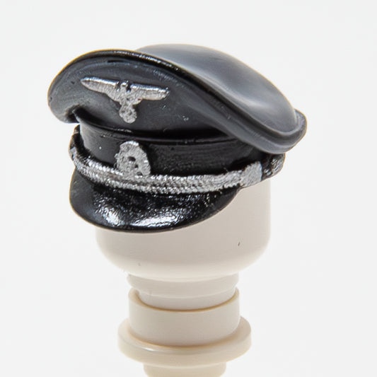 WWII German Officer Cap Black (DBG) - SS | Accessories Bricks | #06 - 28