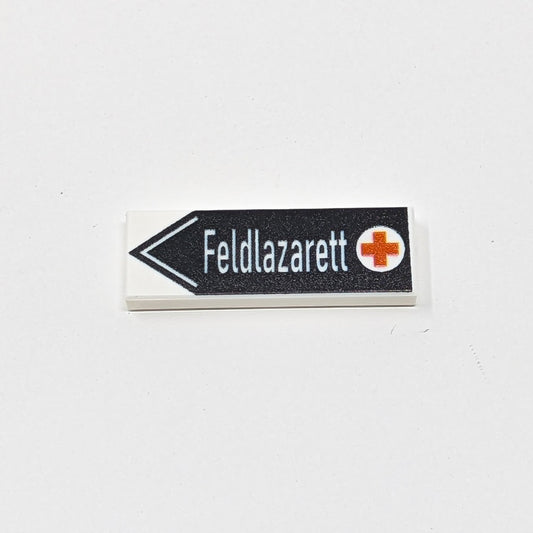 1x3 Tile - German Field Hospital Directional sign