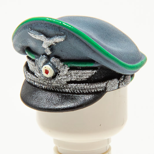 WWII German Officer Cap Green (Sand Blue) - Luftwaffe | Accessories Bricks | #06 - 08