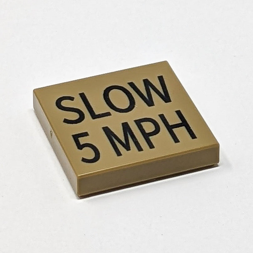 2x2 Tile - 5MPH Speed Limit Sign – Panzer Bricklabs