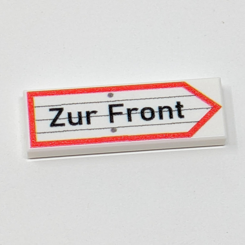 Zur Front Sign - 1x3 Tile – Panzer Bricklabs